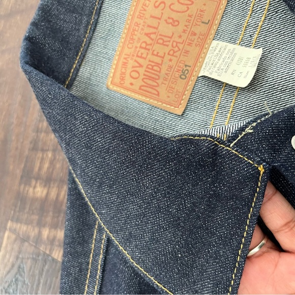 RRL Double RL Ralph Lauren dark indigo wash denim Jean trucker jacket Large USA - Picture 9 of 16